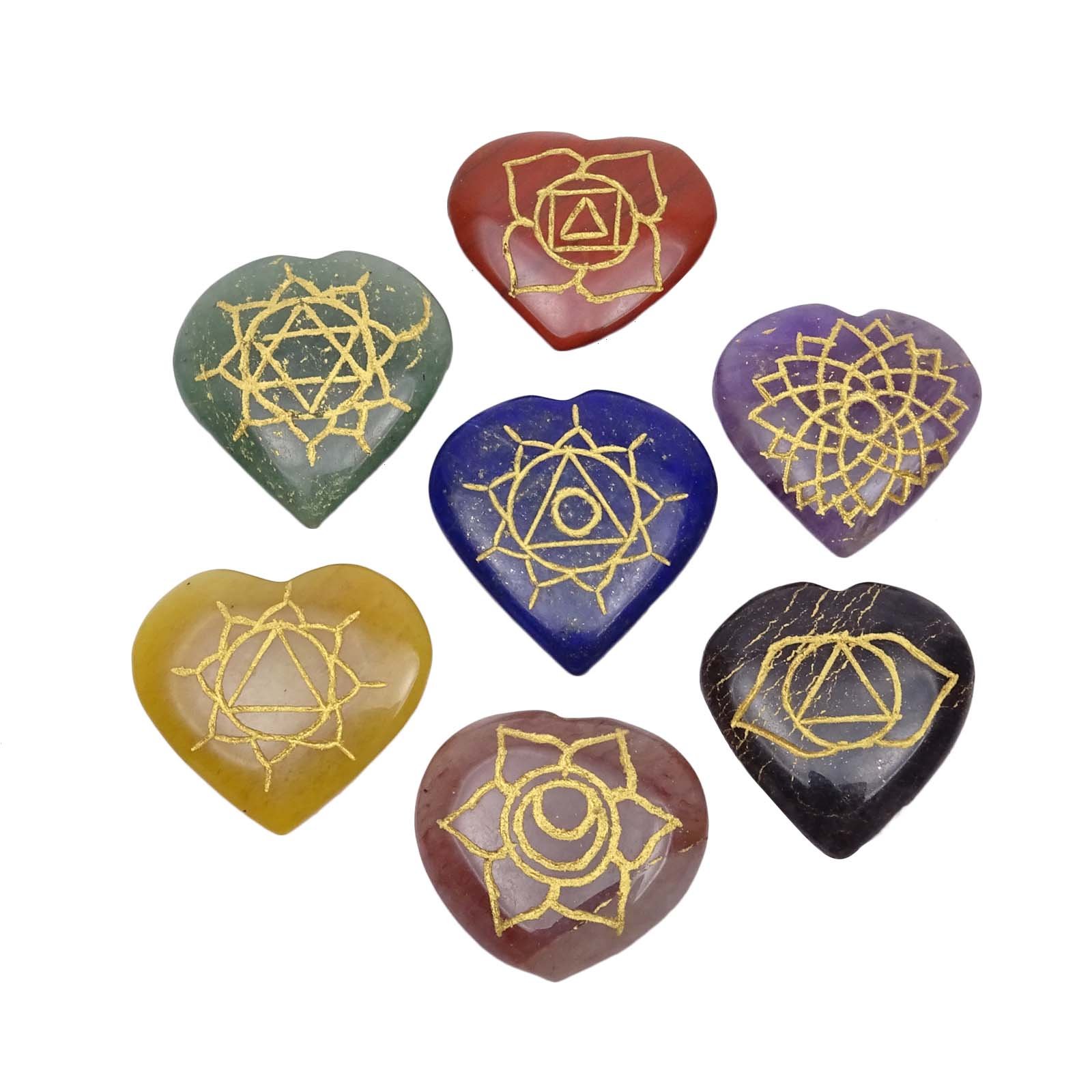 美品☆ハート型クリスタル　開運　ヒーリング Amazon.co.jp: HARMONIZE 7 マルチストーン ハート型セット チャクラ